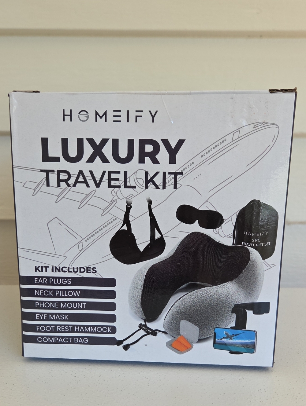 Homeify Luxury Travel Kit 6 Piece Plane Travel Essentials For Long Flights